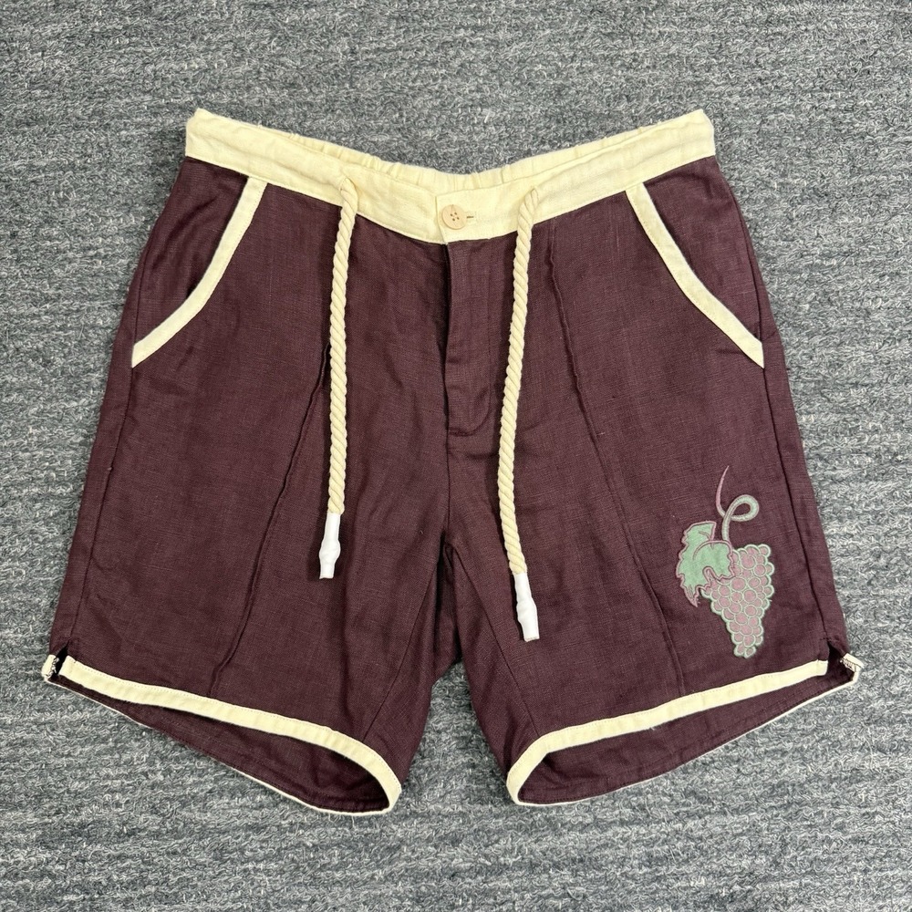 Tombolo Tombarolo Cabana Shorts XS Wine Lukas Dempsey Grape Vineyard Beach Linen